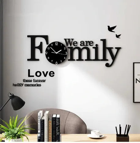 Wall Clock We Are Family With Birds