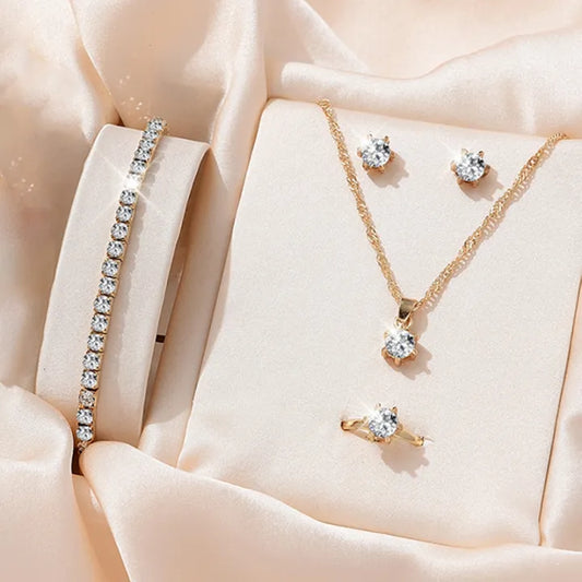 Elegant Crystal Jewelry Sets For Women